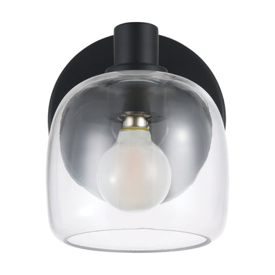 Valentina 5-inch 1-light Matte Black Vanity Light with Clear Glass Shade