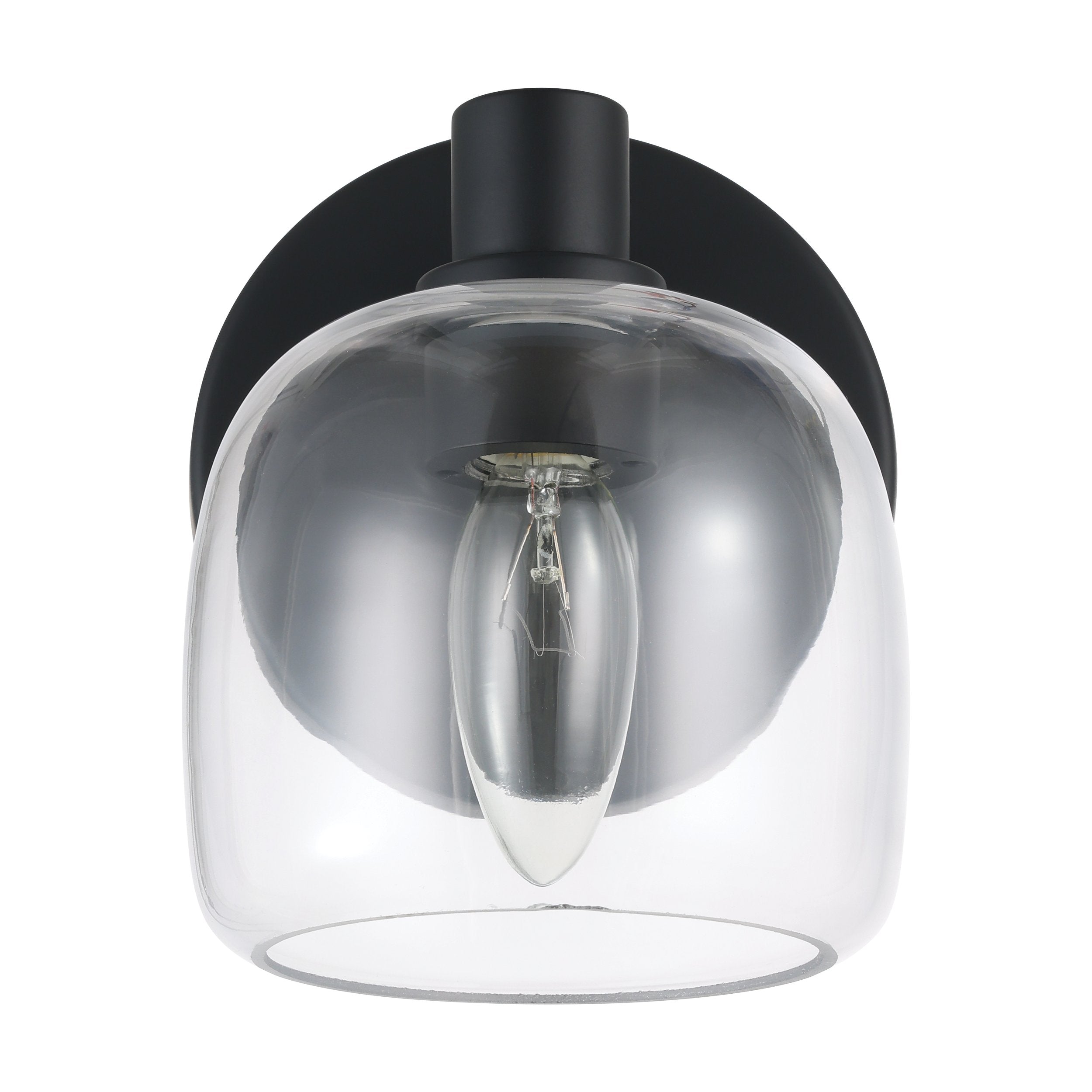 Valentina 5-inch 1-light Matte Black Vanity Light with Clear Glass Shade