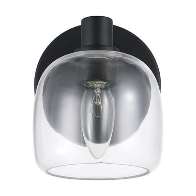 Valentina 5-inch 1-light Matte Black Vanity Light with Clear Glass Shade
