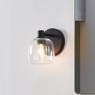 Valentina 5-inch 1-light Matte Black Vanity Light with Clear Glass Shade