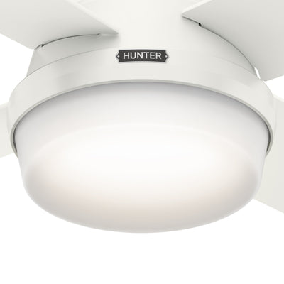 44 inch Dempsey Fresh White Low Profile Ceiling Fan with LED Light Kit and Handheld Remote