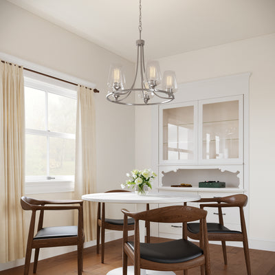 25'' Ashford Brushed Nickel 5 Light Chandelier