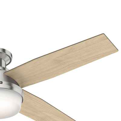 52 inch Dempsey Brushed Nickel Low Profile Ceiling Fan with LED Light Kit