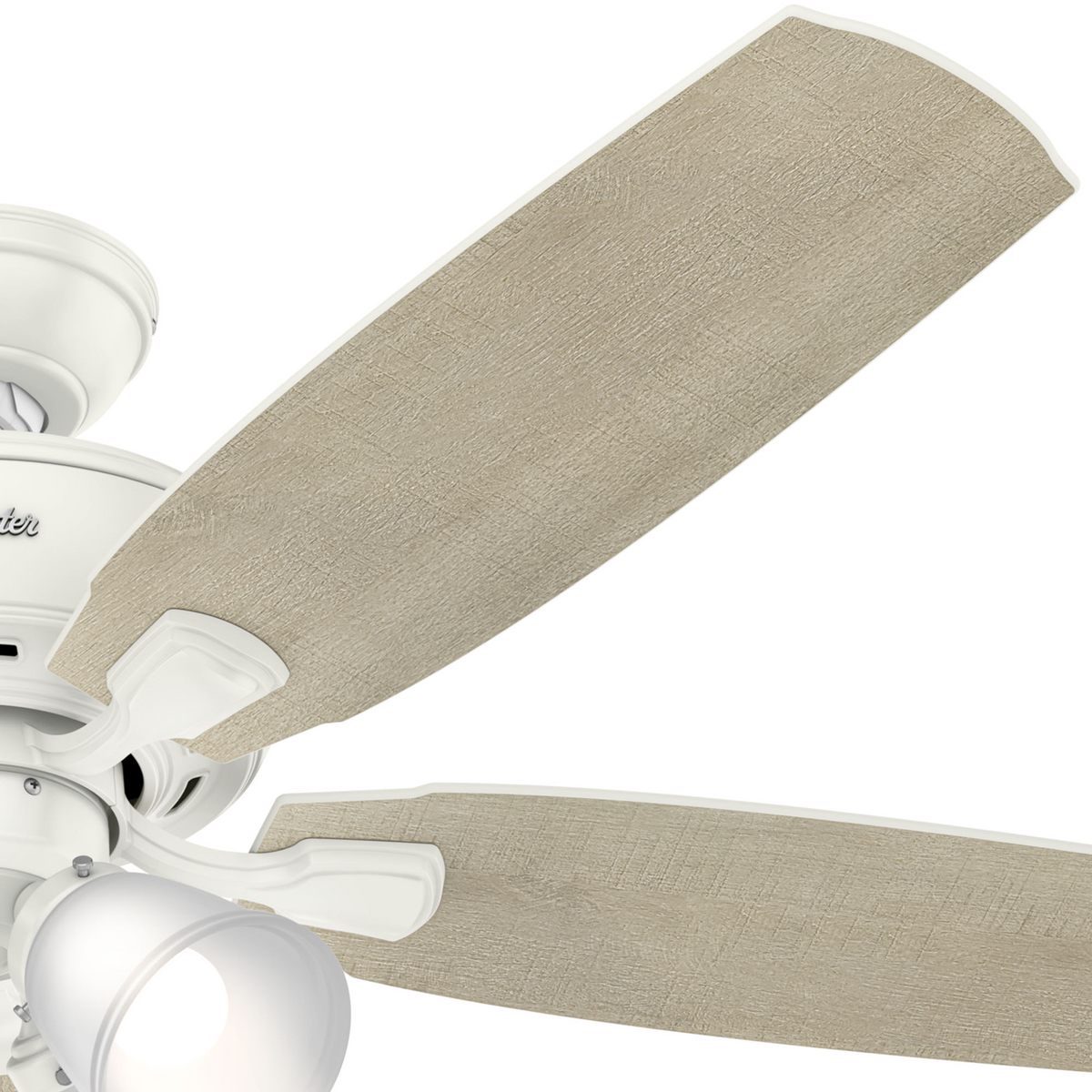 52 inch Amberlin Fresh White Ceiling Fan with LED Light Kit and Pull Chain