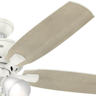 52 inch Amberlin Fresh White Ceiling Fan with LED Light Kit and Pull Chain
