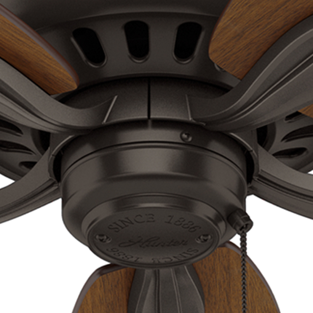 52 inch Newsome Premier Bronze Damp Rated Ceiling Fan and Pull Chain