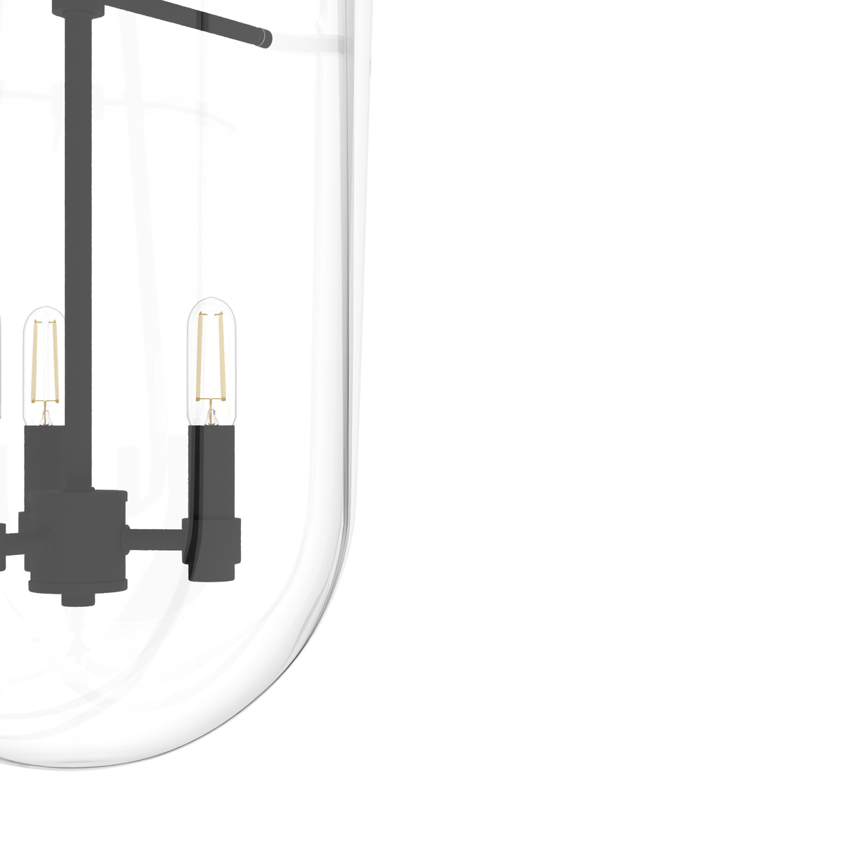 Sacha 11-inch 3-light Natural Black Iron Lantern Pendant with Clear Glass