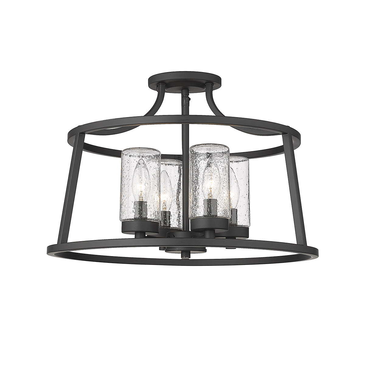 12.22'' Errol Matte Black 4 Light Semi-Flush Mount