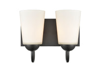 10'' Ivey Lake Matte Black 2 Light Bath Vanity
