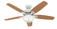 52 inch Builder White Ceiling Fan with LED Light Kit and Pull Chain