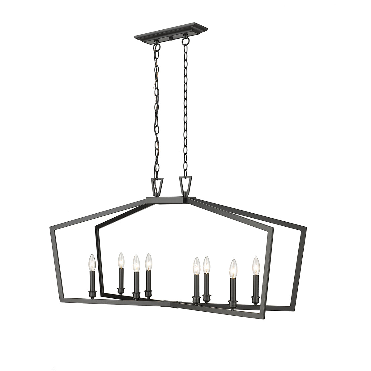 20.75'' Lizabeth Matte Black 8 Light Linear Chandelier