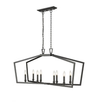 20.75'' Lizabeth Matte Black 8 Light Linear Chandelier