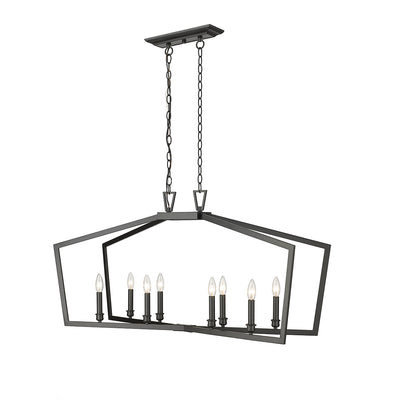 20.75'' Lizabeth Matte Black 8 Light Linear Chandelier