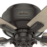 52 inch Crestfield Noble Bronze Low Profile Ceiling Fan with LED Light Kit and Pull Chain