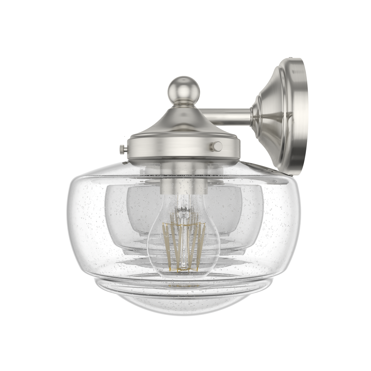 Saddle Creek 23.5-inch 3-light Brushed Nickel Vanity Light with Clear Seeded Glass