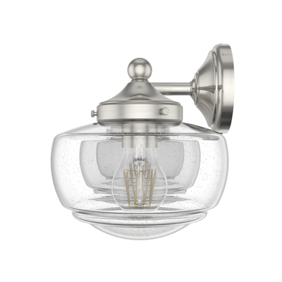 Saddle Creek 23.5-inch 3-light Brushed Nickel Vanity Light with Clear Seeded Glass