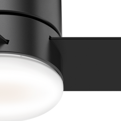 44 inch Minimus Matte Black Low Profile Ceiling Fan with LED Light Kit and Handheld Remote