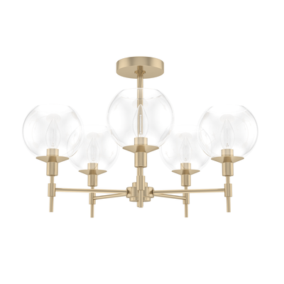 Xidane 24-inch 5-light Alturas Gold Chandelier with Clear Glass