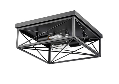 5''  Matte Black 2 Light Flush Mount
