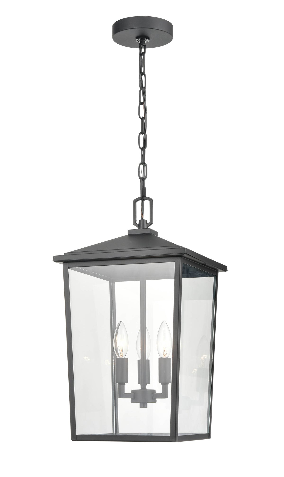19.75'' Fetterton Powder Coated Black 3 Light Hanging Lantern