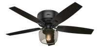 52 inch Bennett Matte Black Low Profile Ceiling Fan with LED Light Kit and Handheld Remote