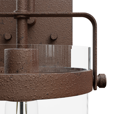 Karloff 13-inch 1-light Textured Rust Wall Sconce with Clear Glass