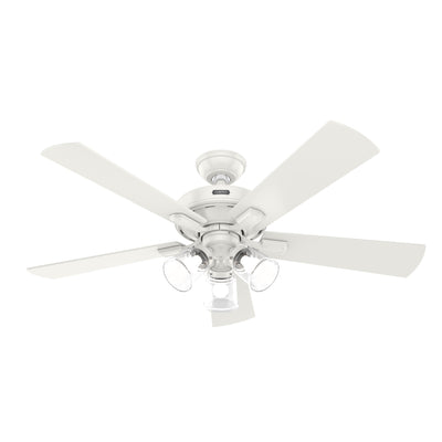 52 inch Crestfield Fresh White Ceiling Fan with LED Light Kit and Handheld Remote
