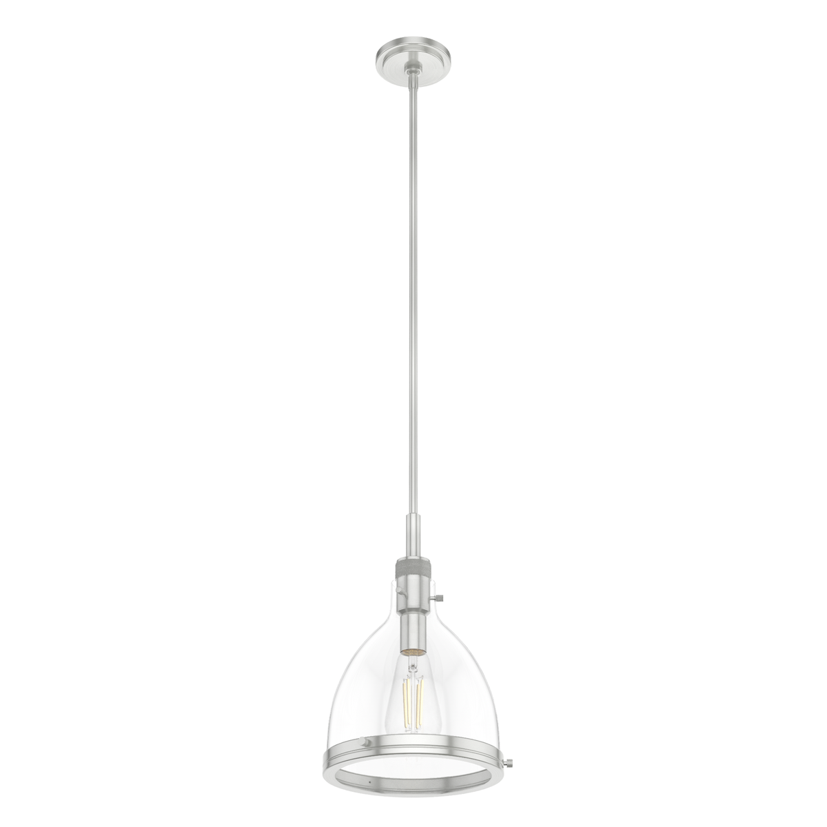 Van Nuys 10-inch 1-light Brushed Nickel Pendant with Clear Glass