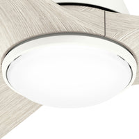 44 inch Aeronaut  Wi-Fi ENERGY STAR® Matte White Damp Rated Ceiling Fan with LED Light Kit and Handheld Remote