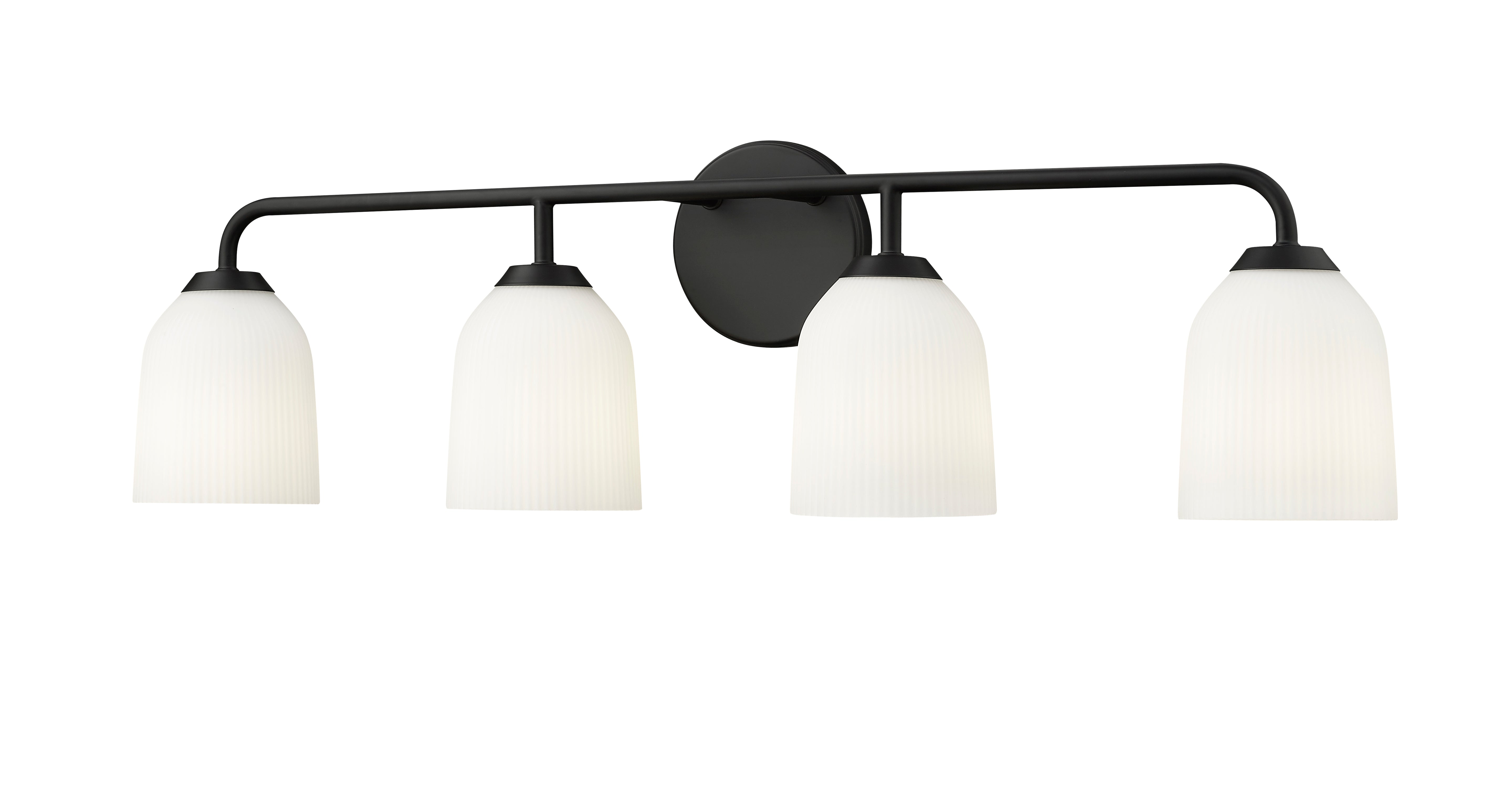 32'' Norah Matte Black 4 Light Bath Vanity