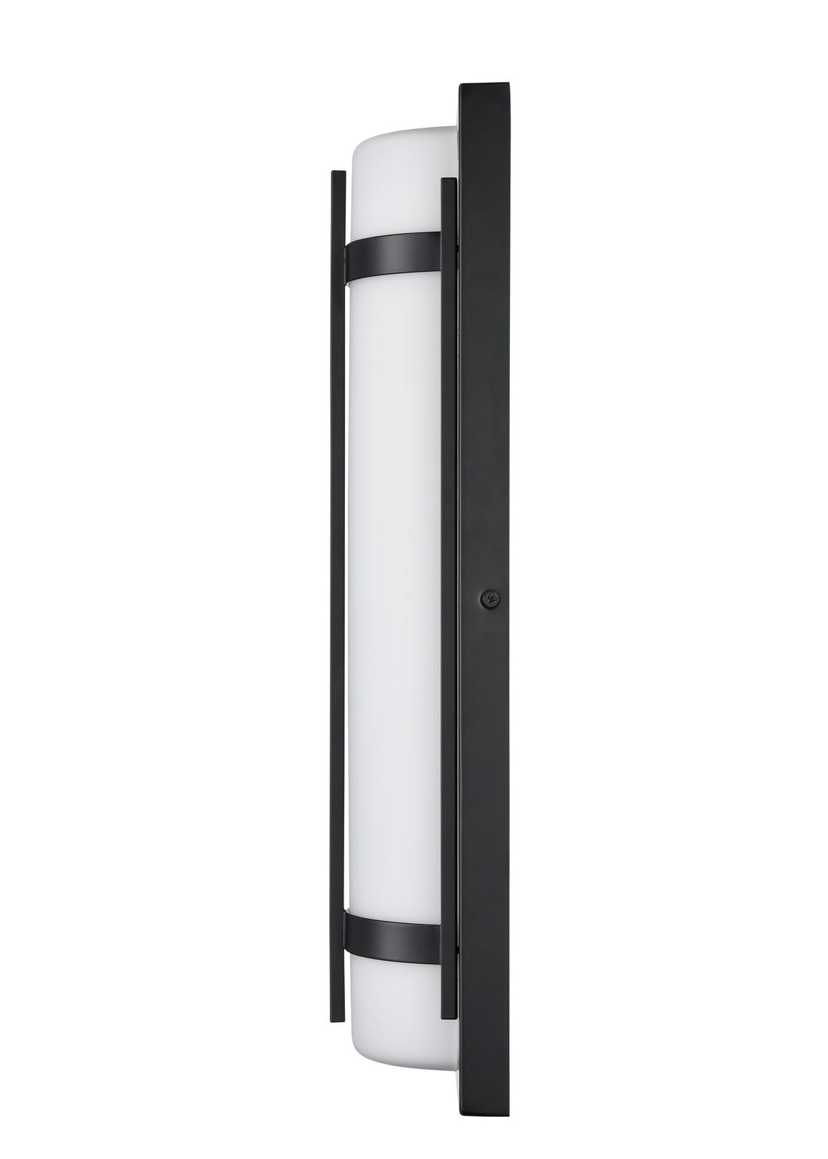 20-inch Powder Coated Black Outdoor Wall Sconce with White Shade