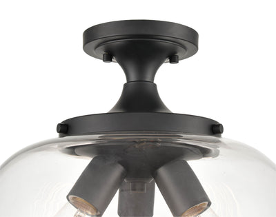 11.5'' Ashford Matte Black 3 Light Semi-Flush Mount