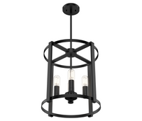 Astwood 16-inch 4-light Matte Black Drum Chandelier