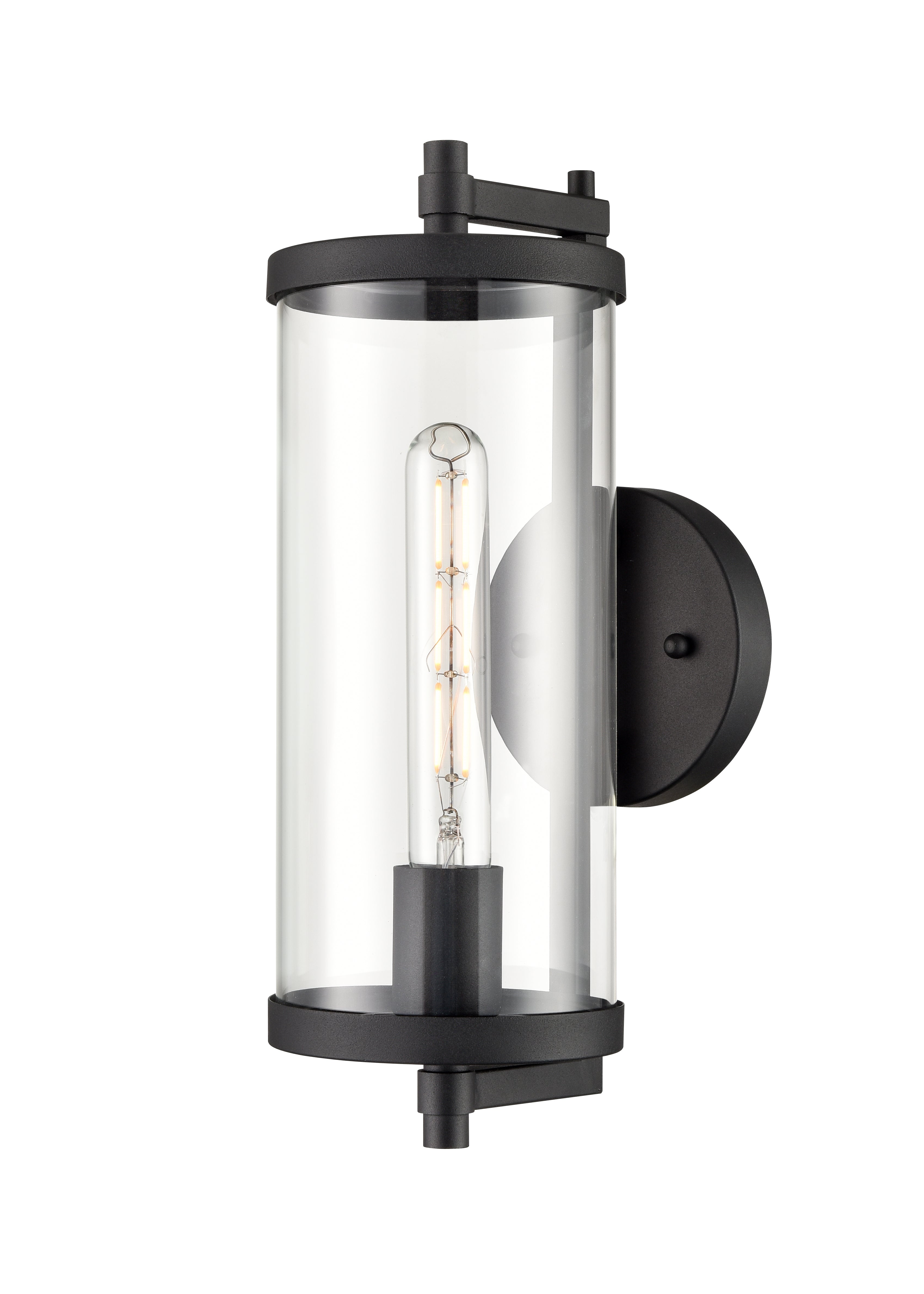 14-inch Beckham Textured Black 1-Light Outdoor Wall Sconce