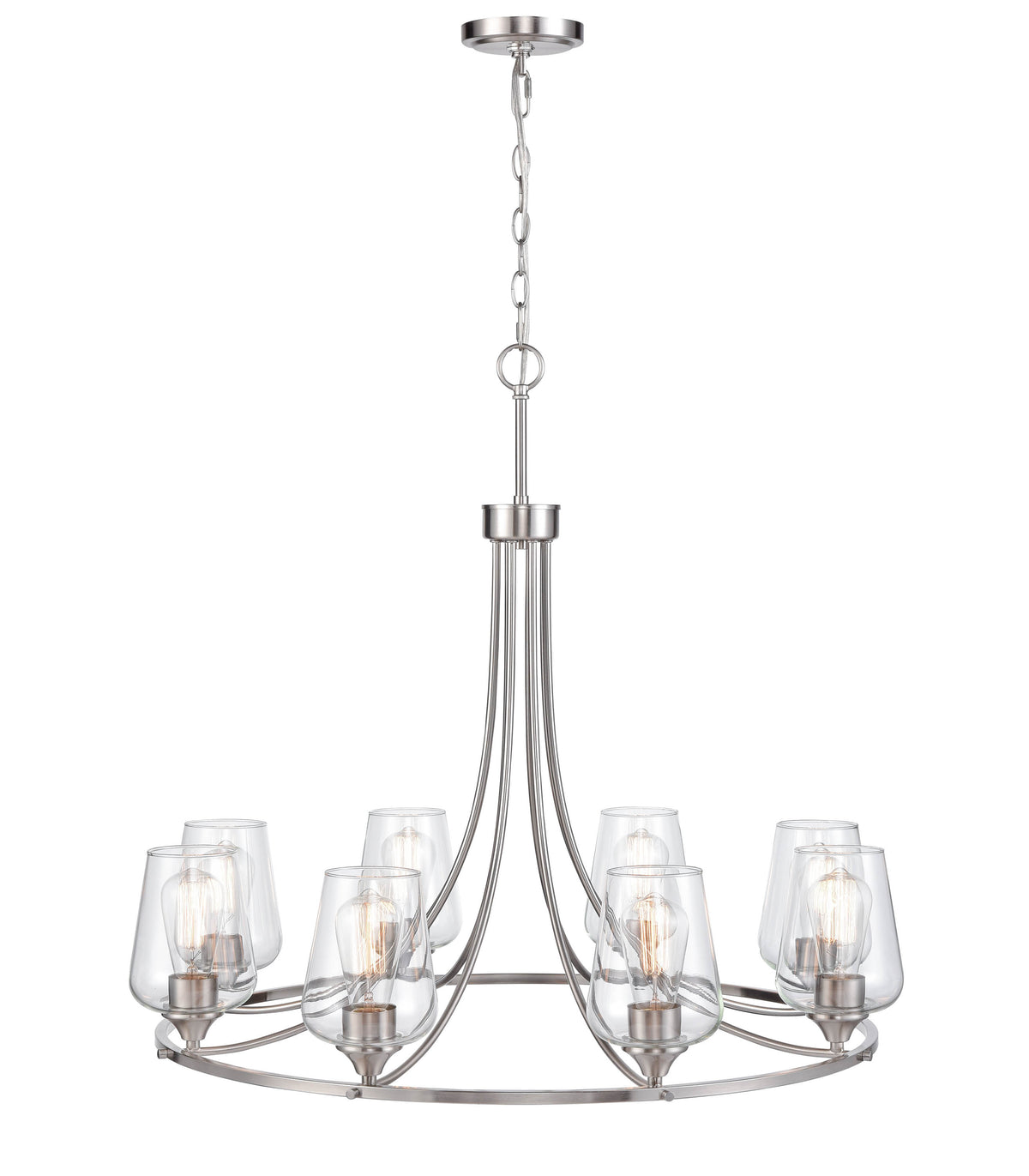 28'' Ashford Brushed Nickel 8 Light Chandelier