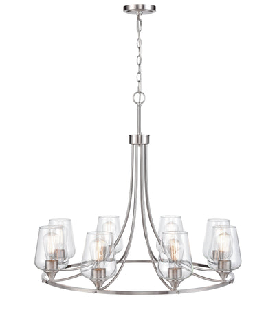 28'' Ashford Brushed Nickel 8 Light Chandelier