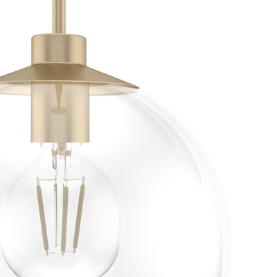 Xidane 12-inch 1-light Alturas Gold Globe Pendant with Clear Glass