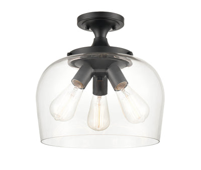 11.5'' Ashford Matte Black 3 Light Semi-Flush Mount