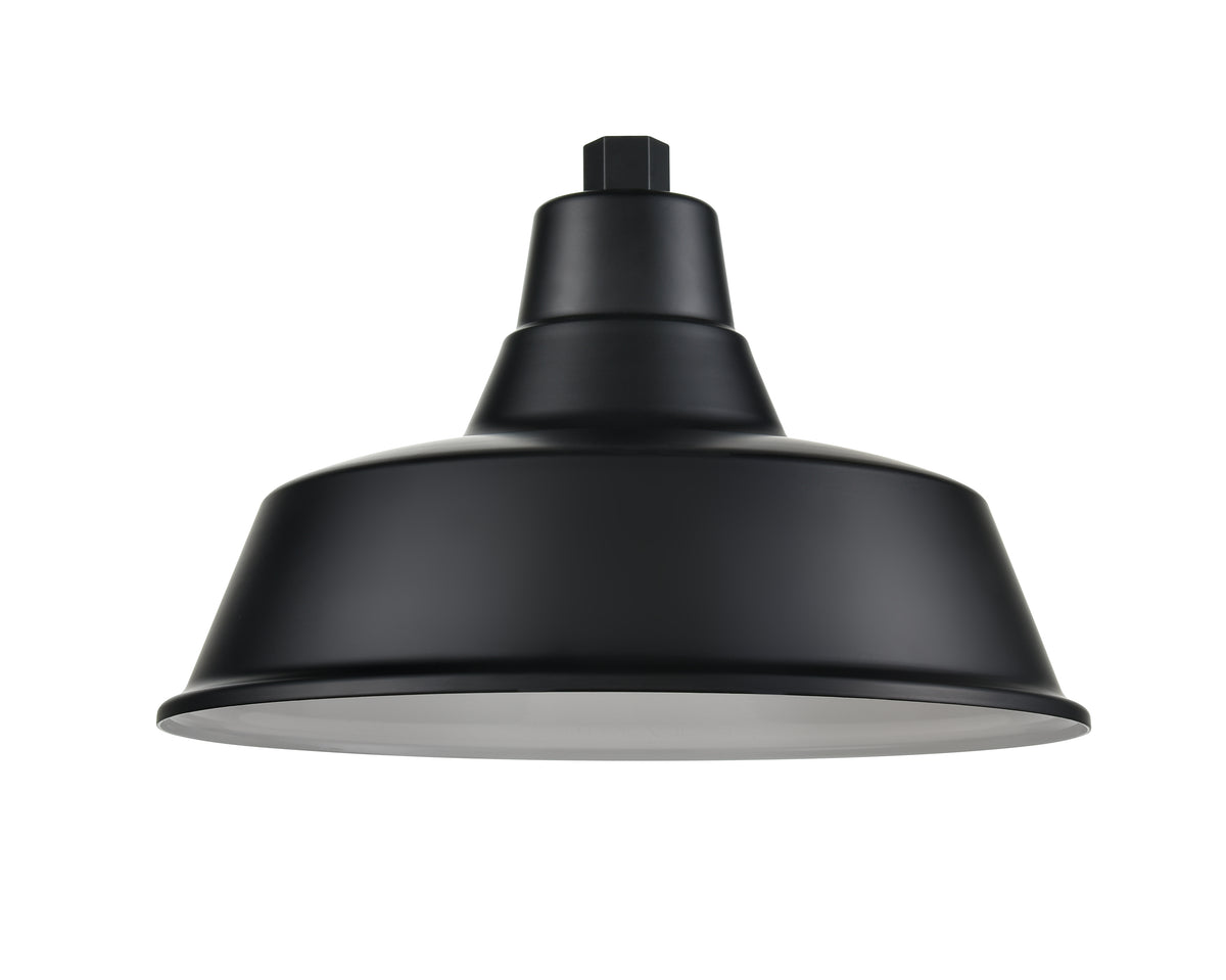 14'' Satin Black Aluminum R Series Classic Warehouse Shade