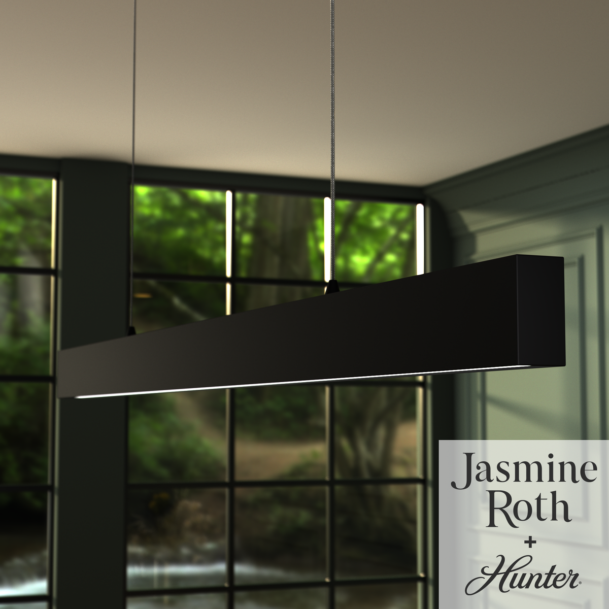 Canoga 50-inch 1-light Matte Black 3000K LED Linear Chandelier