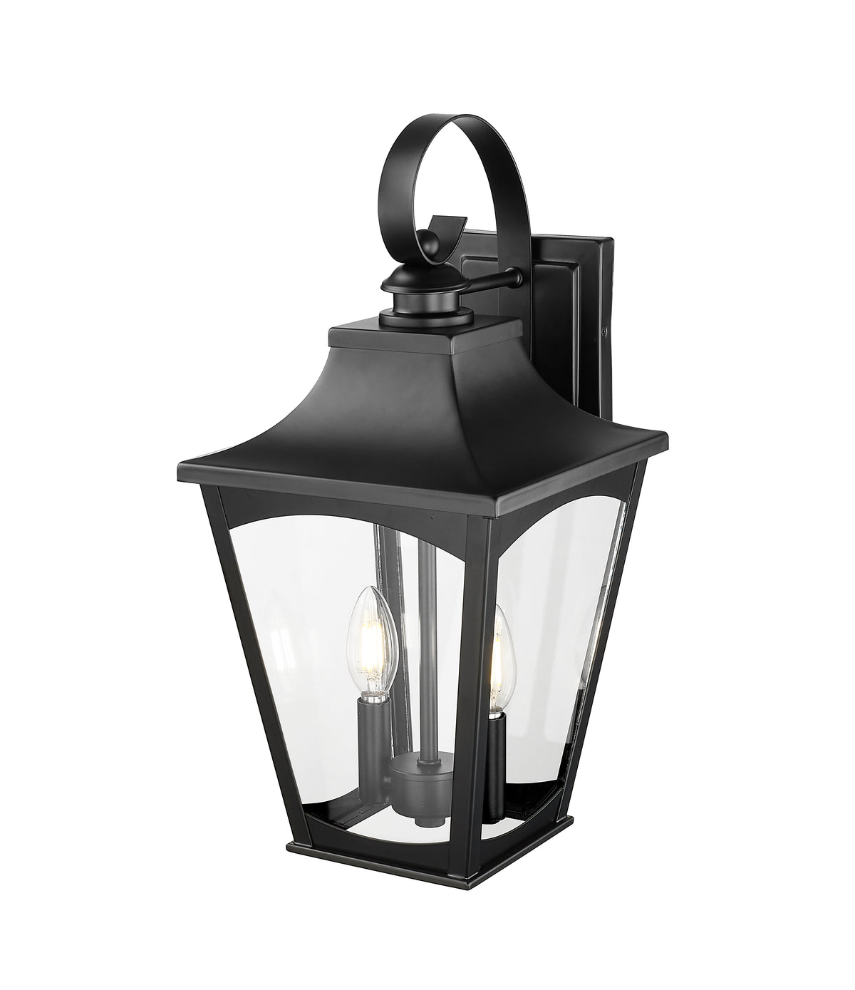 9'' Curry Powder Coated Black 2 Light Wall Sconce