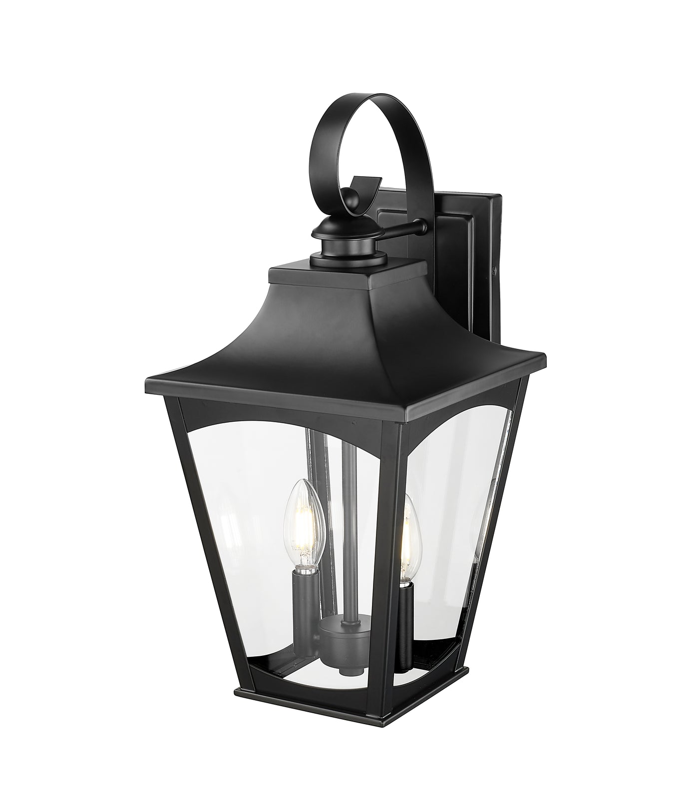 9'' Curry Powder Coated Black 2 Light Wall Sconce