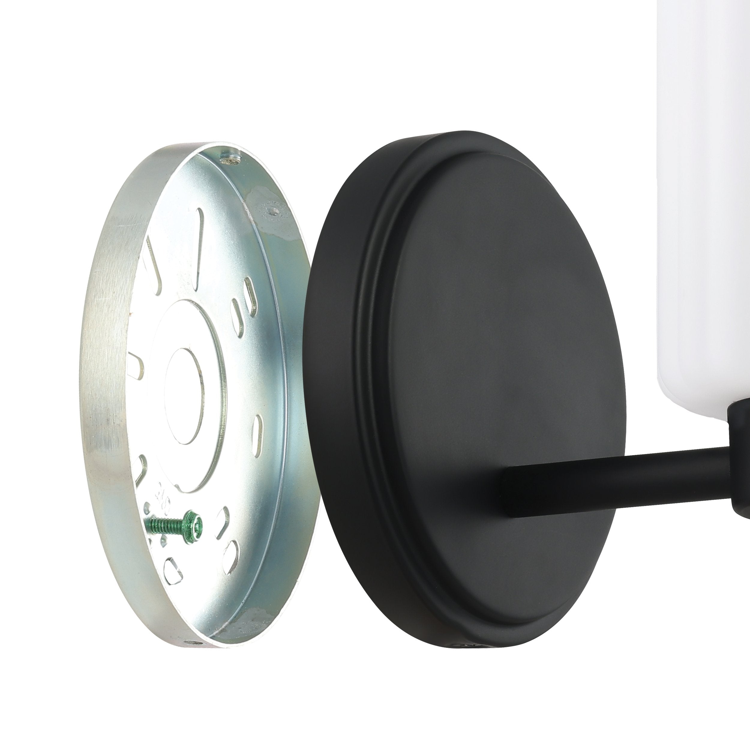 Bedminster 5-inch 1-light Matte Black Vanity Light with Etched Opal Ribbed Glass Shade