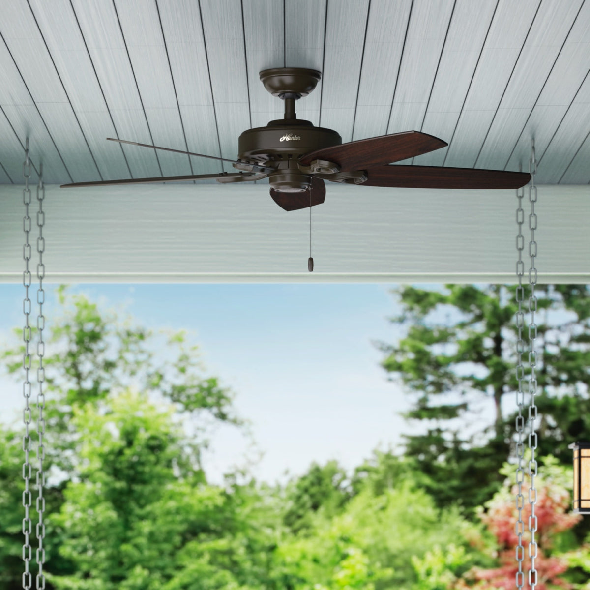 52 inch Builder New Bronze Damp Rated Ceiling Fan and Pull Chain