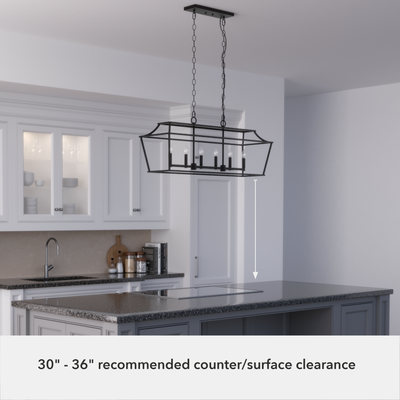 Laurel Ridge 42-inch 6-light Natural Black Iron Linear Chandelier