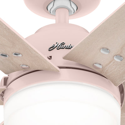 44 inch Pacer Blush Pink Ceiling Fan with LED Light Kit and Handheld Remote