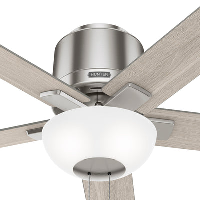 44 inch Fitzgerald Brushed Nickel Low Profile Ceiling Fan with LED Light Kit and Pull Chain