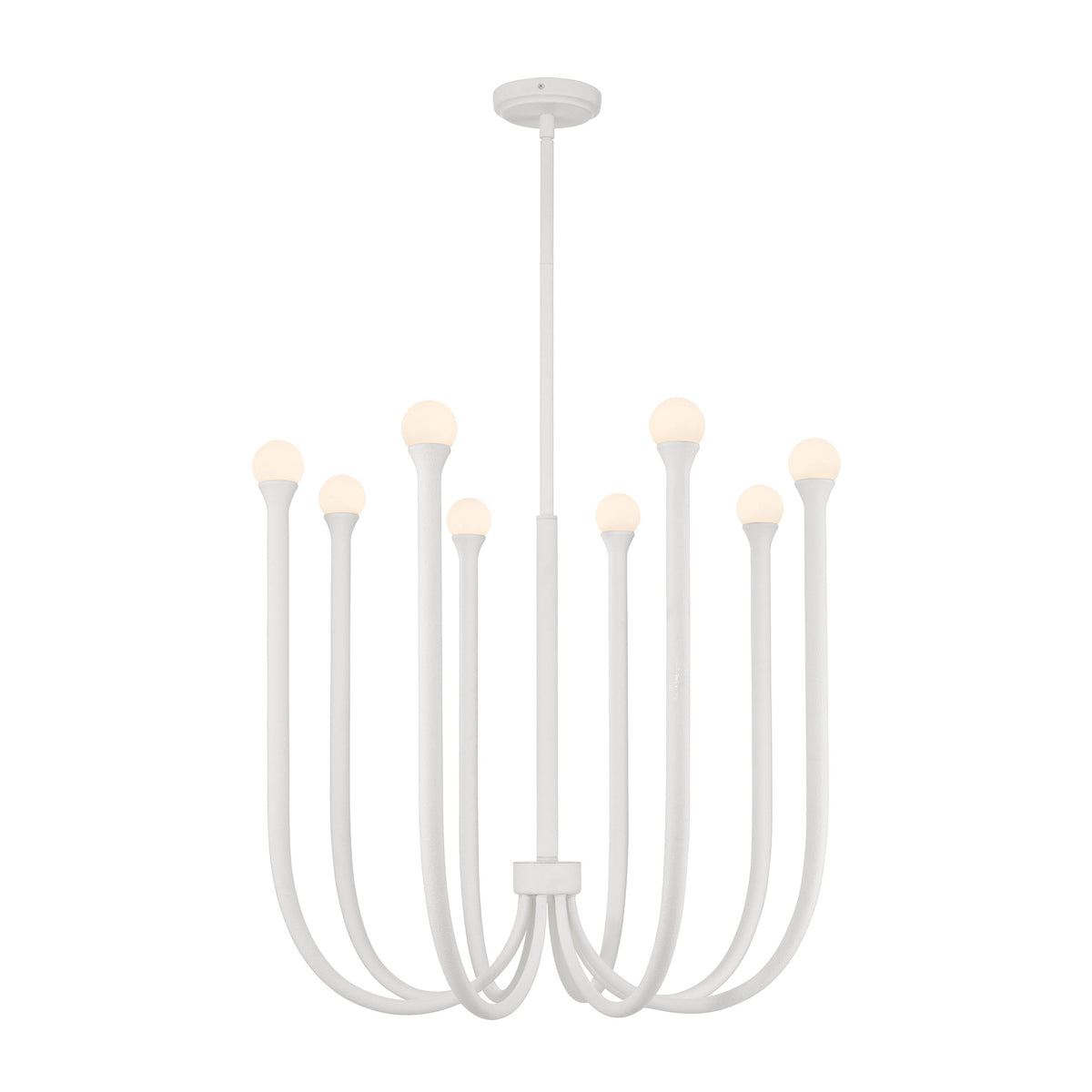 Dahlia 28-inch 8-light Plaster White Chandelier with Opal Glass Shades