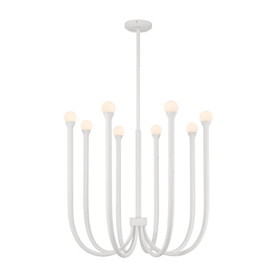 Dahlia 28-inch 8-light Plaster White Chandelier with Opal Glass Shades