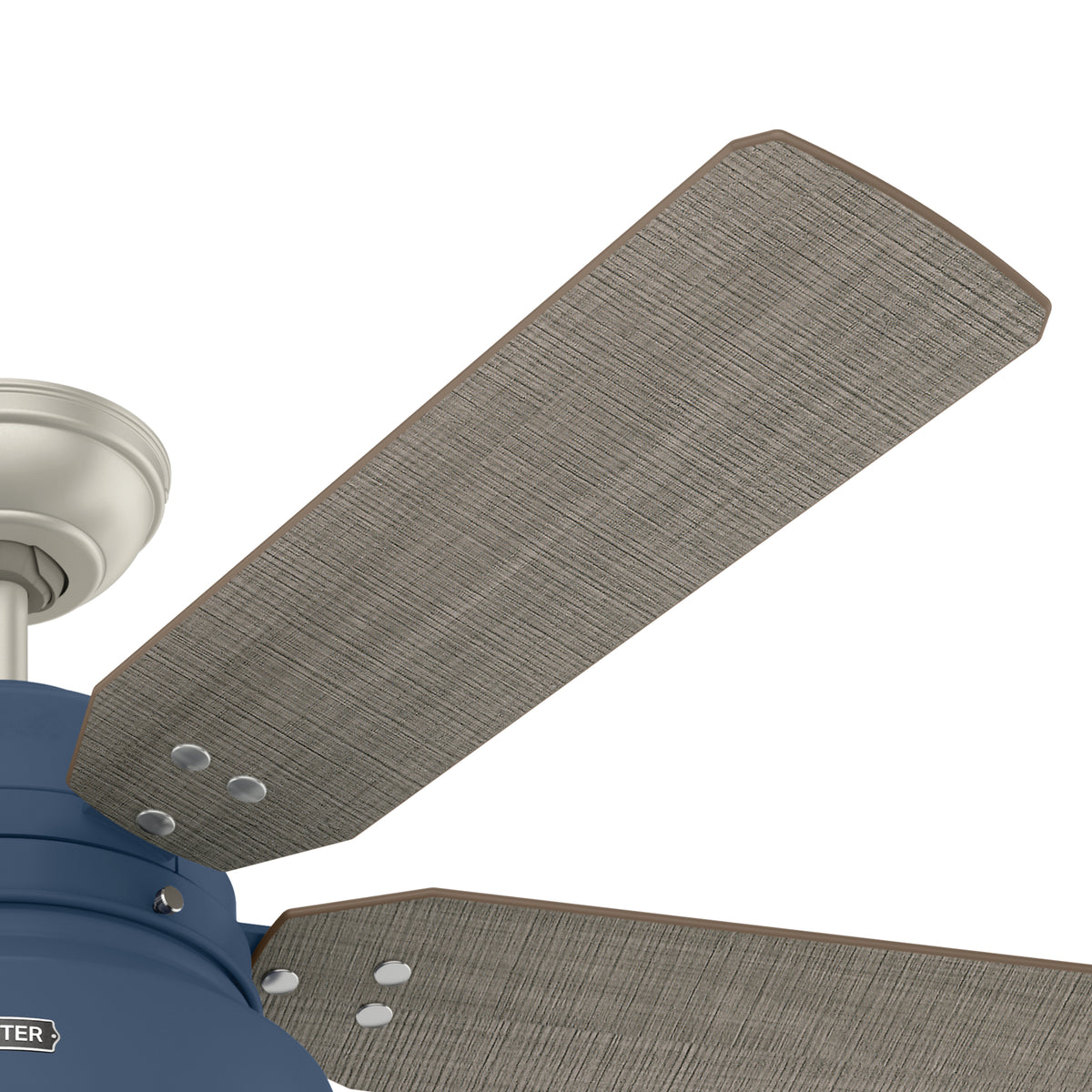 52 inch Mill Valley Indigo Blue Damp Rated Ceiling Fan with LED Light Kit and Pull Chain